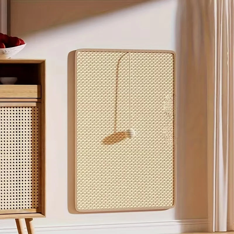 Standing Sisal Cat Scratcher with Hanging Ball, Space Saving Cat Furniture, Protect Sofa Chair Door, No Cat Tree Included