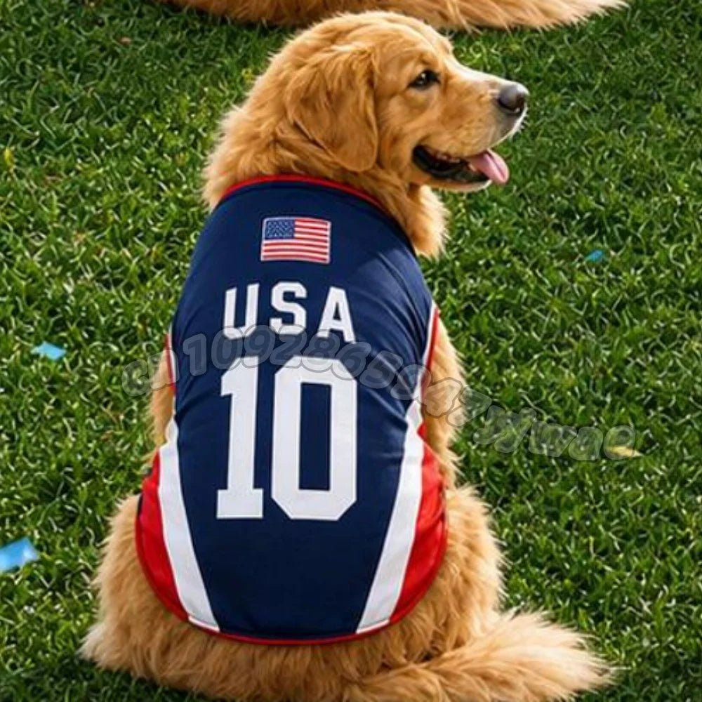 Summer Dog Clothes Spain Brazil Germany print Basketball Clothes Puppy T-Shirt Summer Pet Cat Shirts For  soccer fans  Dogs