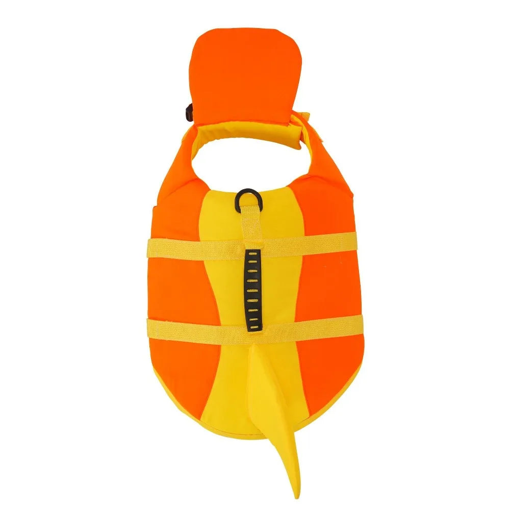 Shark Shape Dog Life Vest Adjustable High Visibility Dog Swimming Suit Tear-resistant Superior Buoyancy Safety Vests
