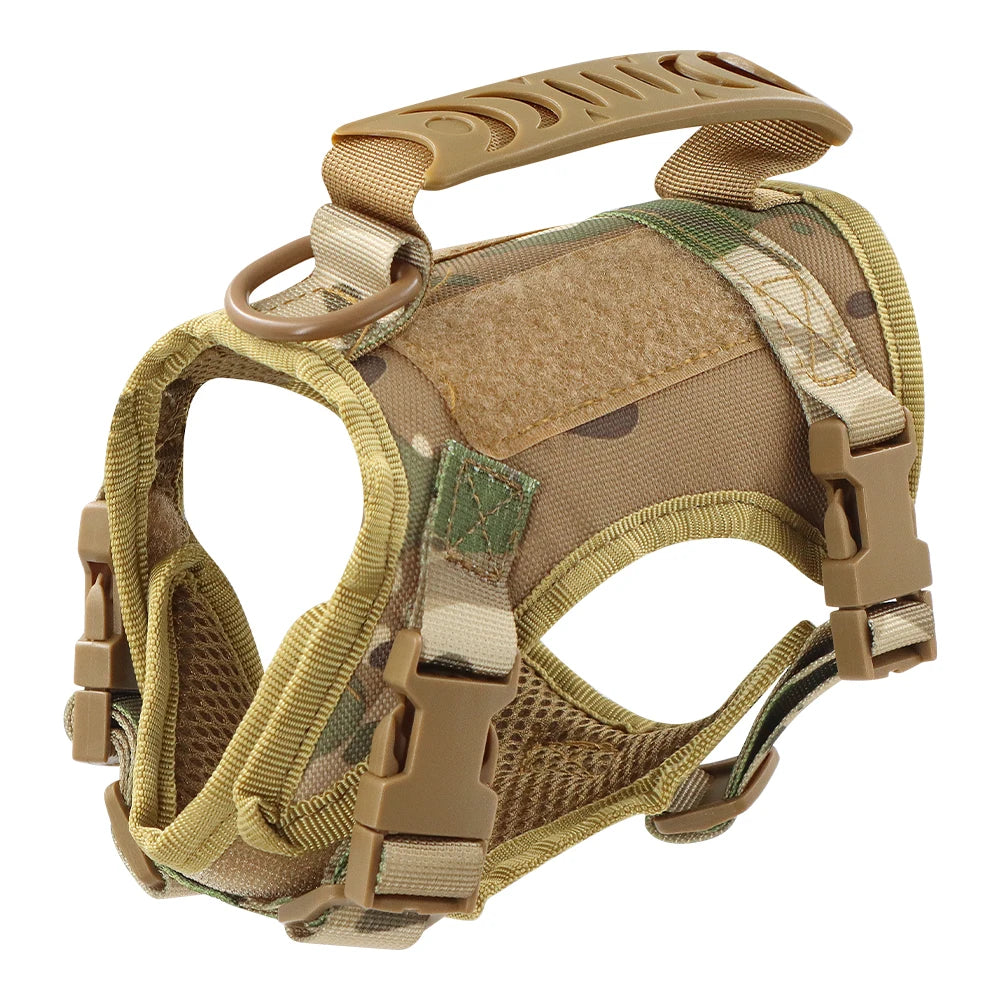 Tactical Puppy Harness Leash For Small Dogs Cats Adjustable Kitten Vest For Military Service Dog Working Training Walking.