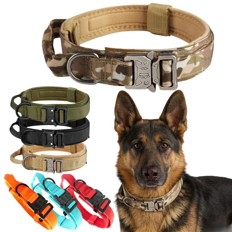 Strong Tactical Dog Collar Metal Buckle Collar for Dog Pet Product Nylon Medium Large Dog Training Neck Collars Pet Accessories