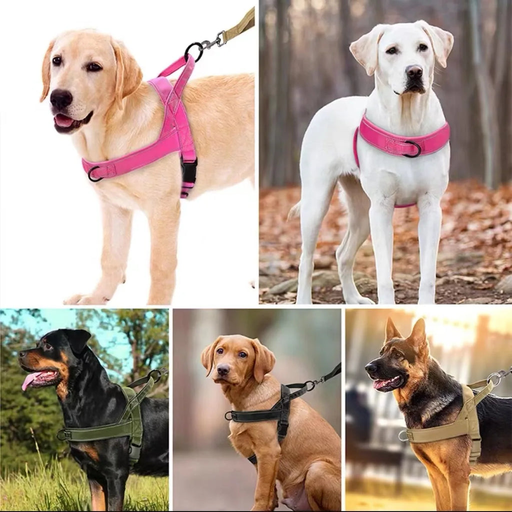 Explosion-Proof Tactical Harness Dog Traction Large Dog Collar Vest Style Golden Retriever Dog Walking Traction Vest