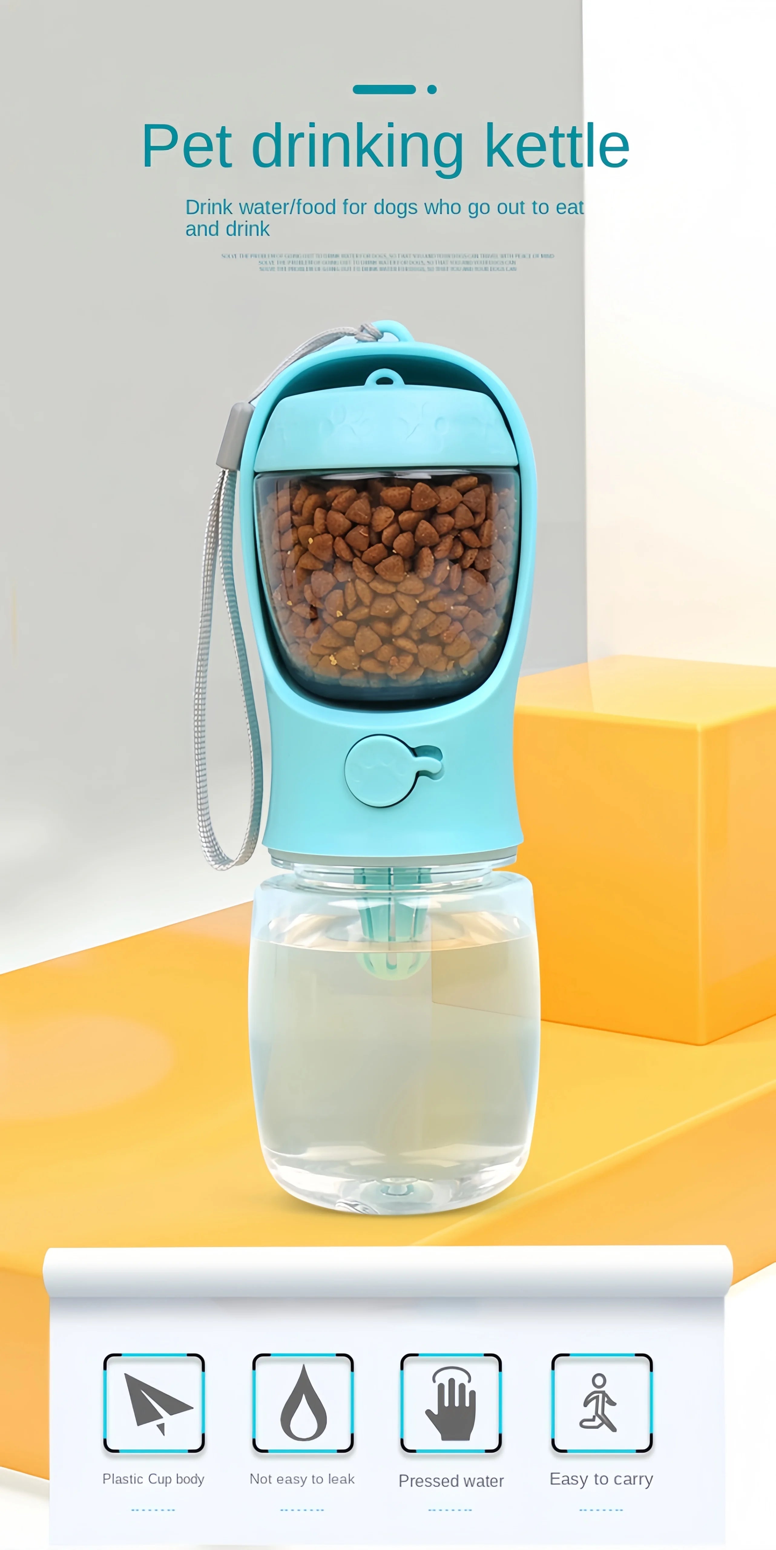 Pets Dog Water Bottle Portable Food Grade Material Dog Cat Travel Pet Water Cup Bottle with Food Dispenser Puppy Water Bottle