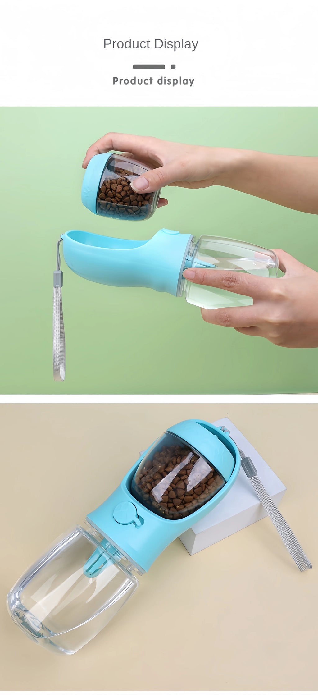 Pets Dog Water Bottle Portable Food Grade Material Dog Cat Travel Pet Water Cup Bottle with Food Dispenser Puppy Water Bottle