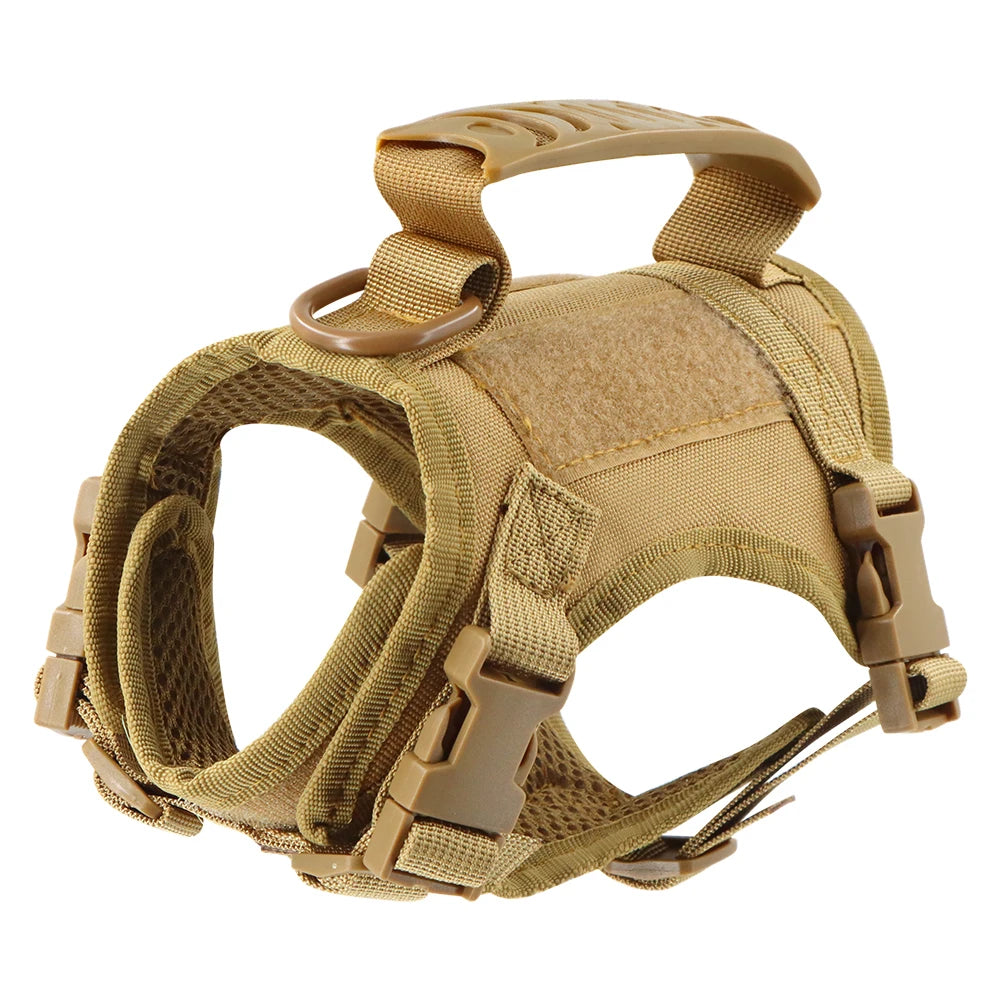 Tactical Puppy Harness Leash For Small Dogs Cats Adjustable Kitten Vest For Military Service Dog Working Training Walking.