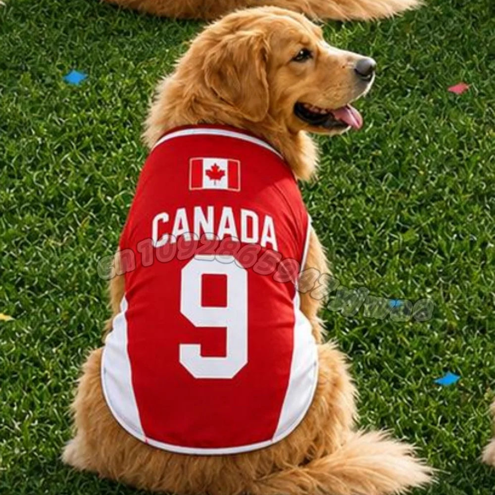 Summer Dog Clothes Spain Brazil Germany print Basketball Clothes Puppy T-Shirt Summer Pet Cat Shirts For  soccer fans  Dogs