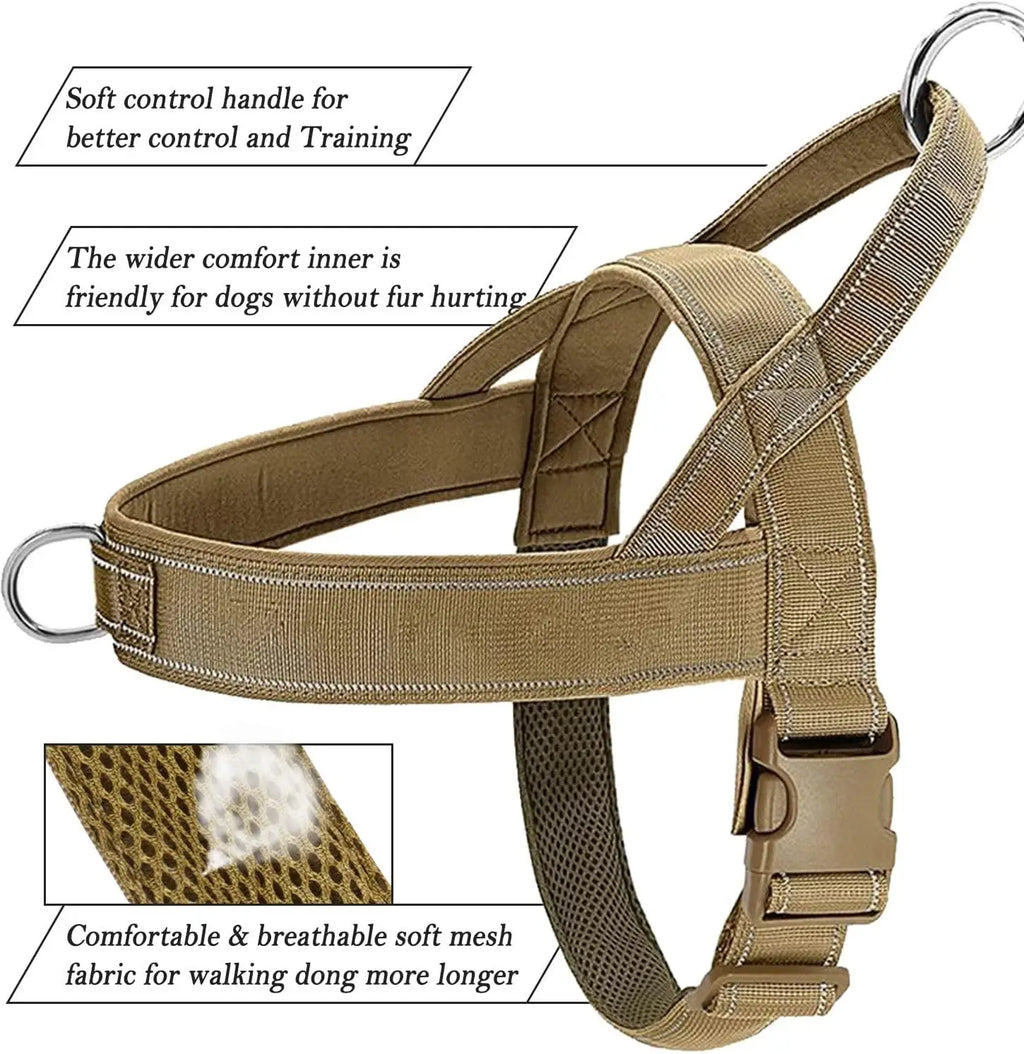 Explosion-Proof Tactical Harness Dog Traction Large Dog Collar Vest Style Golden Retriever Dog Walking Traction Vest