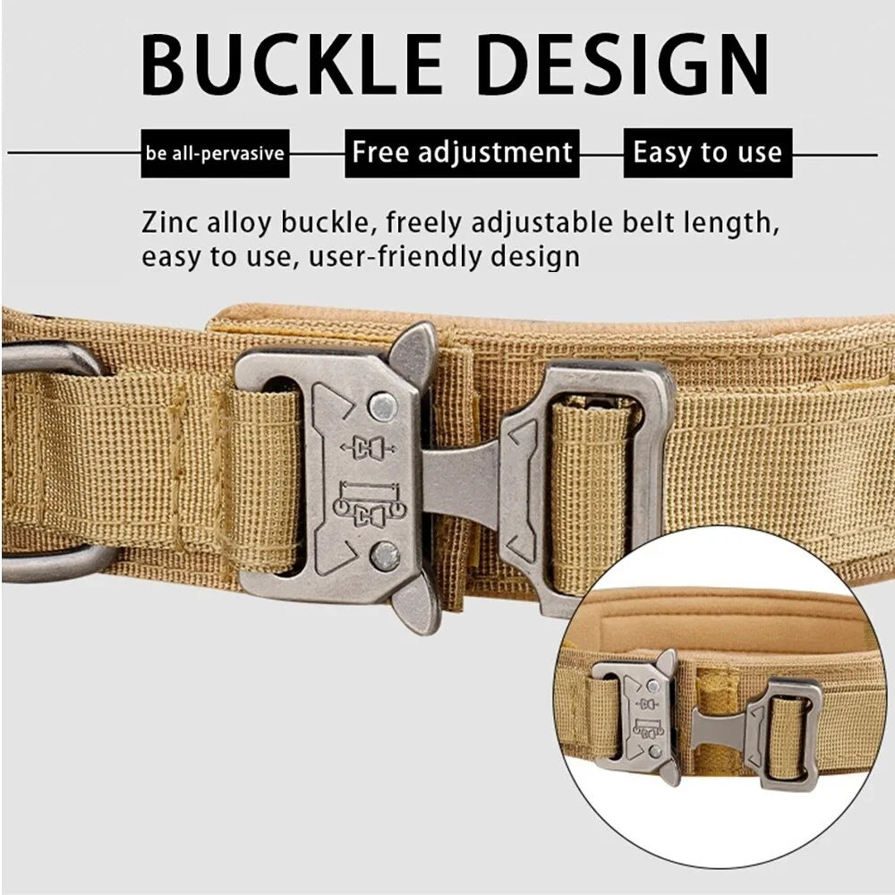 Strong Tactical Dog Collar Metal Buckle Collar for Dog Pet Product Nylon Medium Large Dog Training Neck Collars Pet Accessories