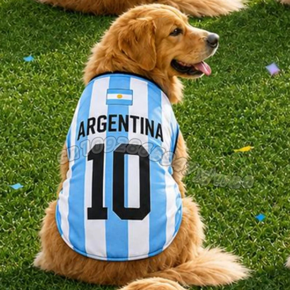 Summer Dog Clothes Spain Brazil Germany print Basketball Clothes Puppy T-Shirt Summer Pet Cat Shirts For  soccer fans  Dogs